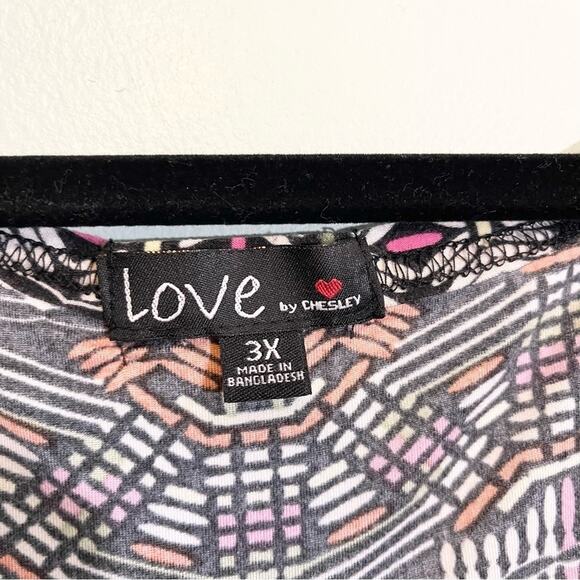 Love By Chesley Stretch Printed Scoop Neck Sleeveless Bodycon Dress Brown 2X - Picture 3 of 13